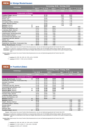 DIVERSE ABSCHNITTE: Fahrplan des Ersatzverkehrs einzelner Züge im Zeitraum Do, 20.08. - So, 20.09.2026 (nur an einzelnen Tagen)