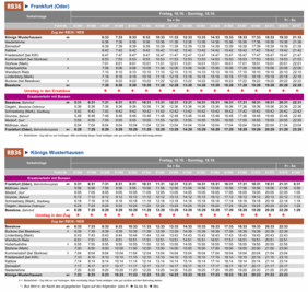 Fahrplan des Ersatzverkehrs im Zeitraum Fr, 16.10. - So, 18.10.2026