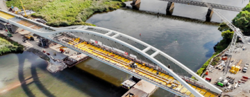 Verschub der Oderbrücke im September 2023