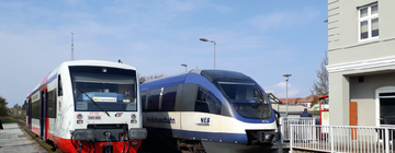 Züge der RB63 und RB12 in Templin Stadt