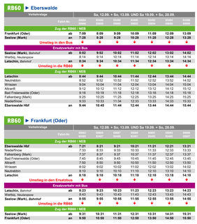 Fahrplan des Ersatzverkehrs im Zeitraum Sa, 12.09. - So, 13.09.2026 SOWIE Sa, 19.09. - So, 20.09.2026 