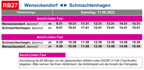 Anruf-Linien-Taxi zwischen Wensickendorf - Schmachtenhagen